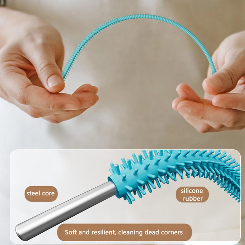 Silicone Straw Cleaner Brush, 2Pcs Straw Cleaner Brush Extra Long, Straw Brush Bristles Cleaner Brush For Cleaning Stanley