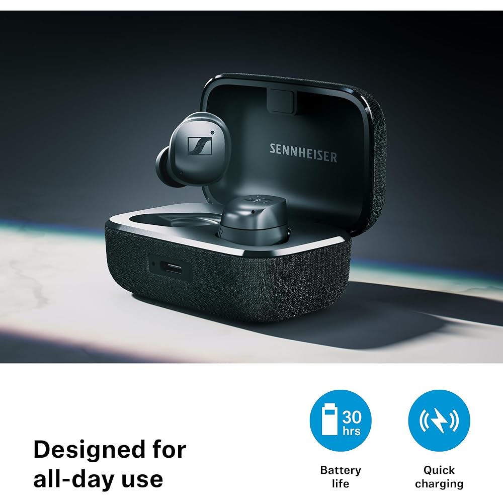 Sennheiser MOMENTUM True Wireless 4 Smart Wireless Earbuds, Bluetooth 5.4, Clear Sound, Noise Cancelling, Comfortable Design, 30-Hour Battery Life, Ad