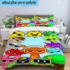3PCS Colorful Sprun-ki Robot Party 3pcs Bedding,Including 3PCS Duvet Cover And 2pcs Pillowcases Perfect for Christmas,Ideal for Bedroom, Dormitory