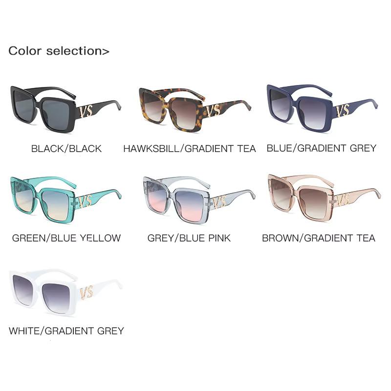 Letters VS Big Square Frame Sunglasses For Men Women Brand Design Luxury Driving Sun Glasses Fashion Vintage Male Female Eyewear
