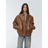 Women's Retro Waxed Leather Workwear Jacket