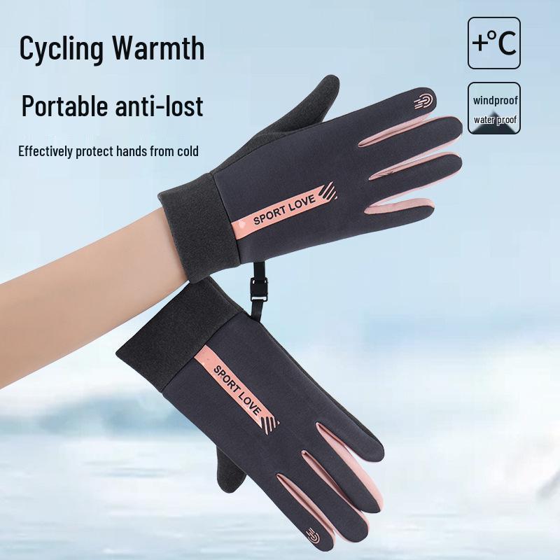 Guanti Invernali da Ciclismo da Donna Caldi con Fodera in Pile - Idrorepellenti, Antivento, Compatibili con Touchscreen, Nuovo Stile per Sport all'Aperto