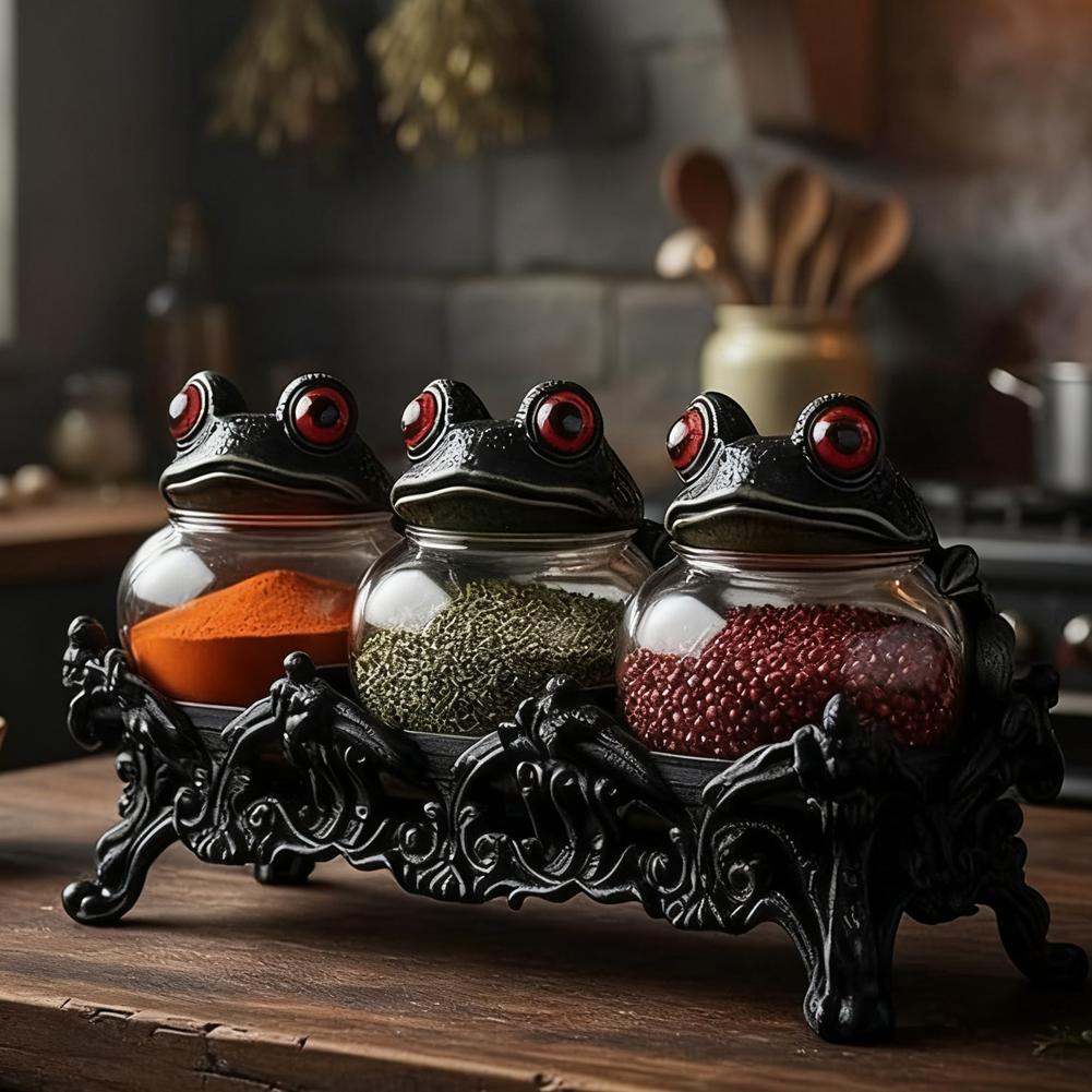 1 SET Frosch Gewürzglas Set Leer Klar Gewürzgläser Gewürzbehälter Gewürzbehälter Küchen Dekoration Für Gewürze Teeblätter