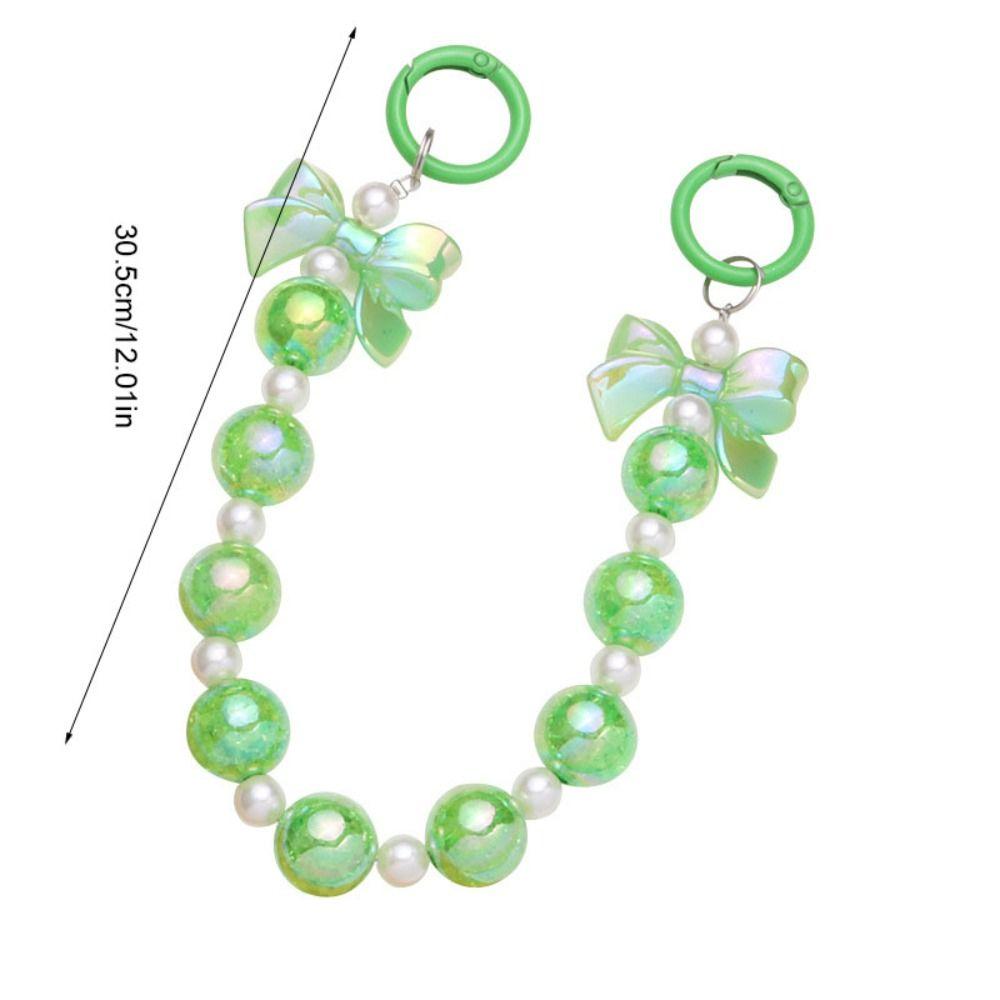 Hanging Cord Bow Beaded Bag Pendant Colorful Bowknot Phone Strap Beaded Bag Pendant  Girls