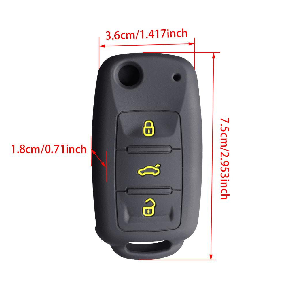 Silikon Bilnøkkeldeksel Nøkkeldeksel For VW UP Polo Golf 6 Passat B5 Touran Caravelle Jetta Caddy Touareg For Skoda Fabia Octavia A5