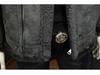 Men's Hong Kong Style PU Leather Fur-Lined Jacket
