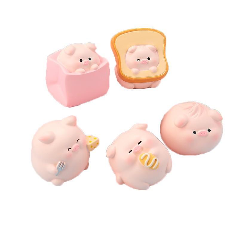 Cute Pig Mini Cartoon Resin DIY Accessories Micro Landscape Desktop Decoration Fun Animal Home Decor Crafts