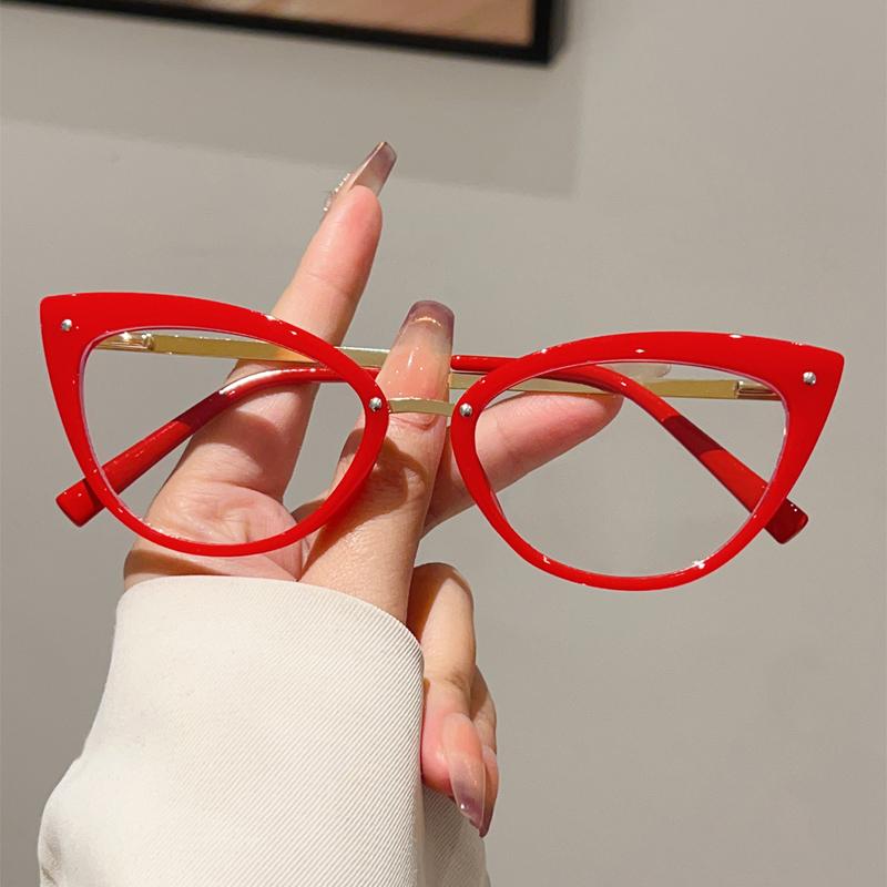 KAMMPT Vintage Cat Eye Glasses Women Stylish Candy Color Rim Blue Light Blocking Optical Frames Trendy Brand Design Eyeglasses