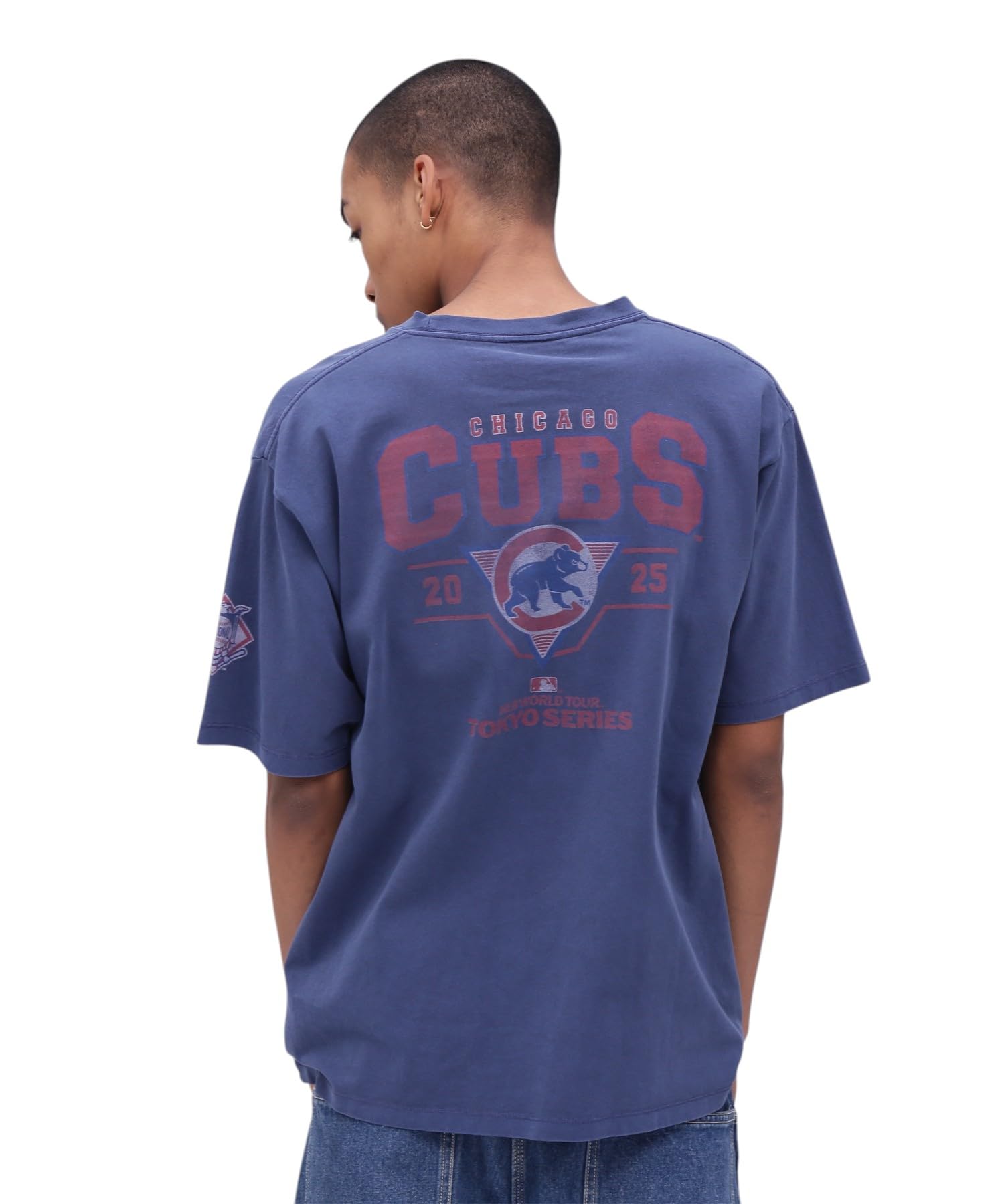 Мужская футболка Avirex MLB Tokyo Series Cubs, с коротким рукавом, размер XL (120), Темно-синий, 783-5134059