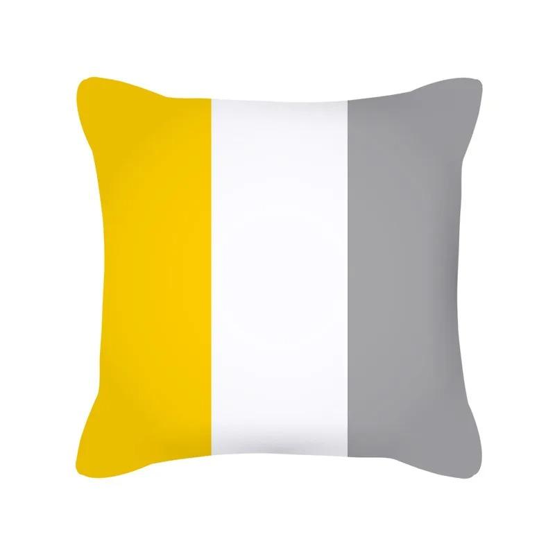 Yellow Pattern Home Decoration Cushion Cover Nordic Style Home Sofa Cushion Cover Black and Gray Striped Plaid Pillow Cover