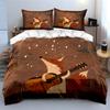 Fox Playing Guitar Art Design Bedding Duvet Cover Set Duvet Cover Pillowcases  (1*Duvet Cover 2*Pillowcases, without duvet insert)