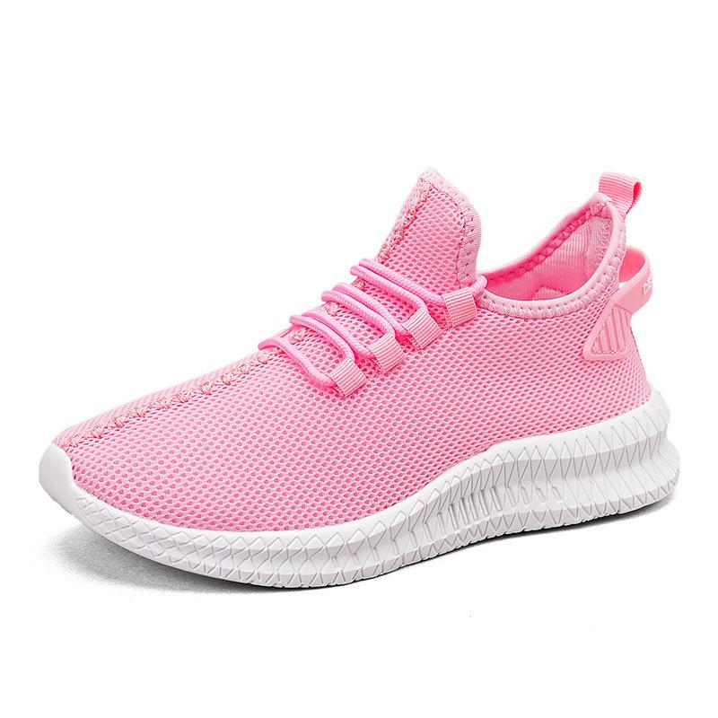 Couple fly-woven mesh men's large-size sports shoes summer lightweight breathable girls running shoes casual shoes