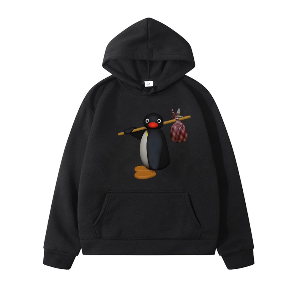Pingu Boys Hoodies Cartoon Print Comic Sweatshirt Comfortable Boys Girls Spring Autumn New Kids Hooded Sweatshirts Kawaii Sportswear