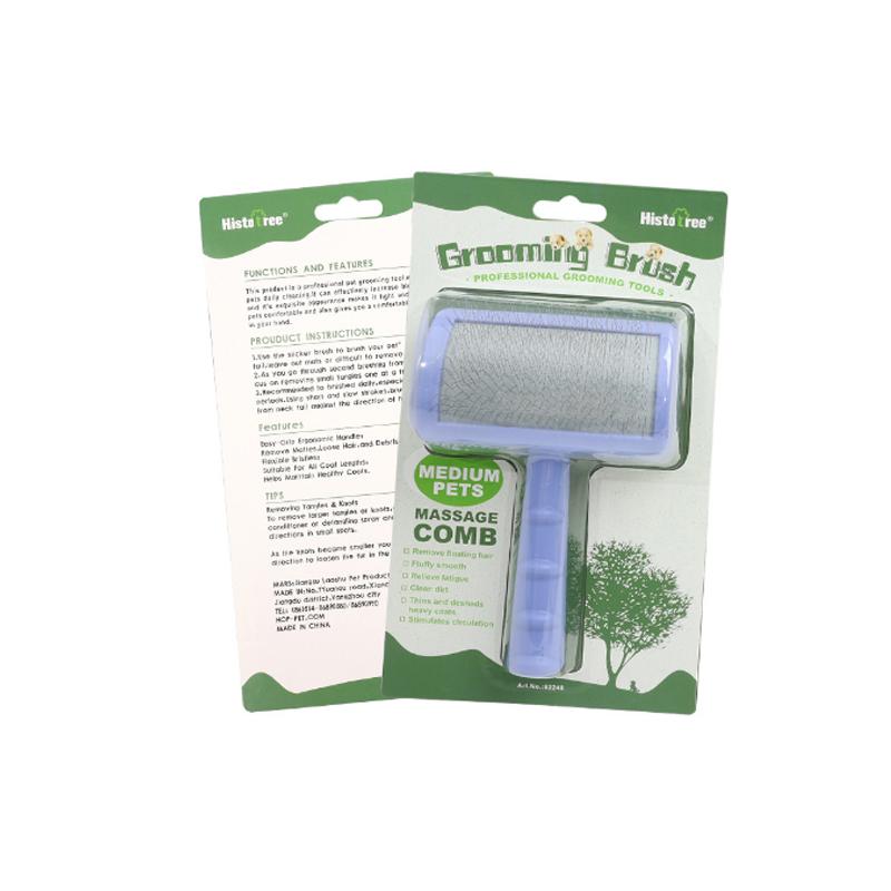 Pet Dog Hair Removal Needle Comb Grooming Brush Fur Trimming Cleaning Detangler Slicker Brush for Cat Puppy Pet Supplies светло-синий