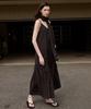 Leuba Cotton String Tiered Dress - Washed Black