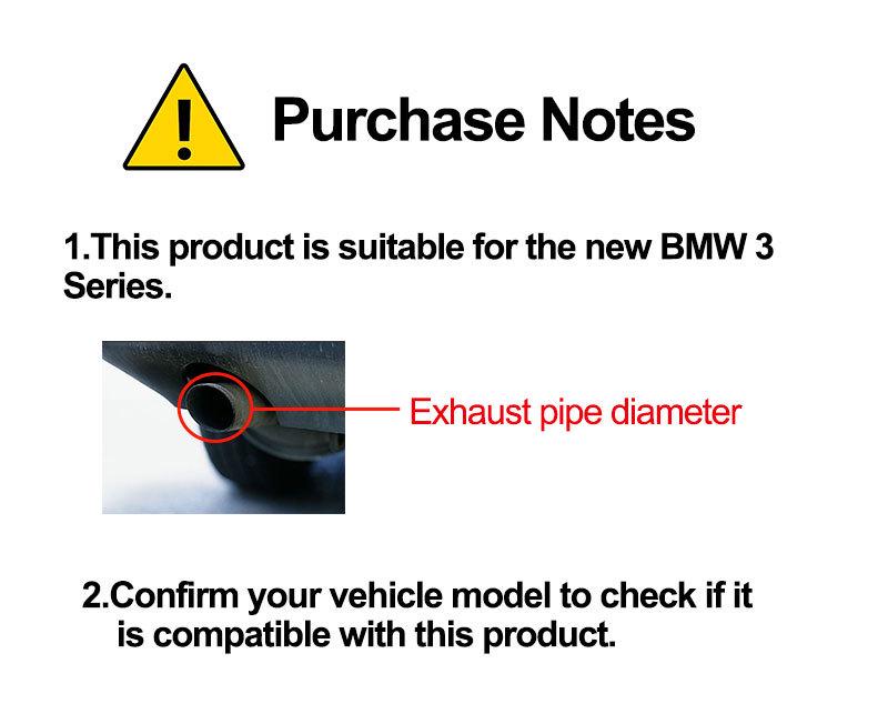Stainless Steel Sandblasted Muffler Tailpipe for 2018-2019 BMW 3 Series 320Li/330Li