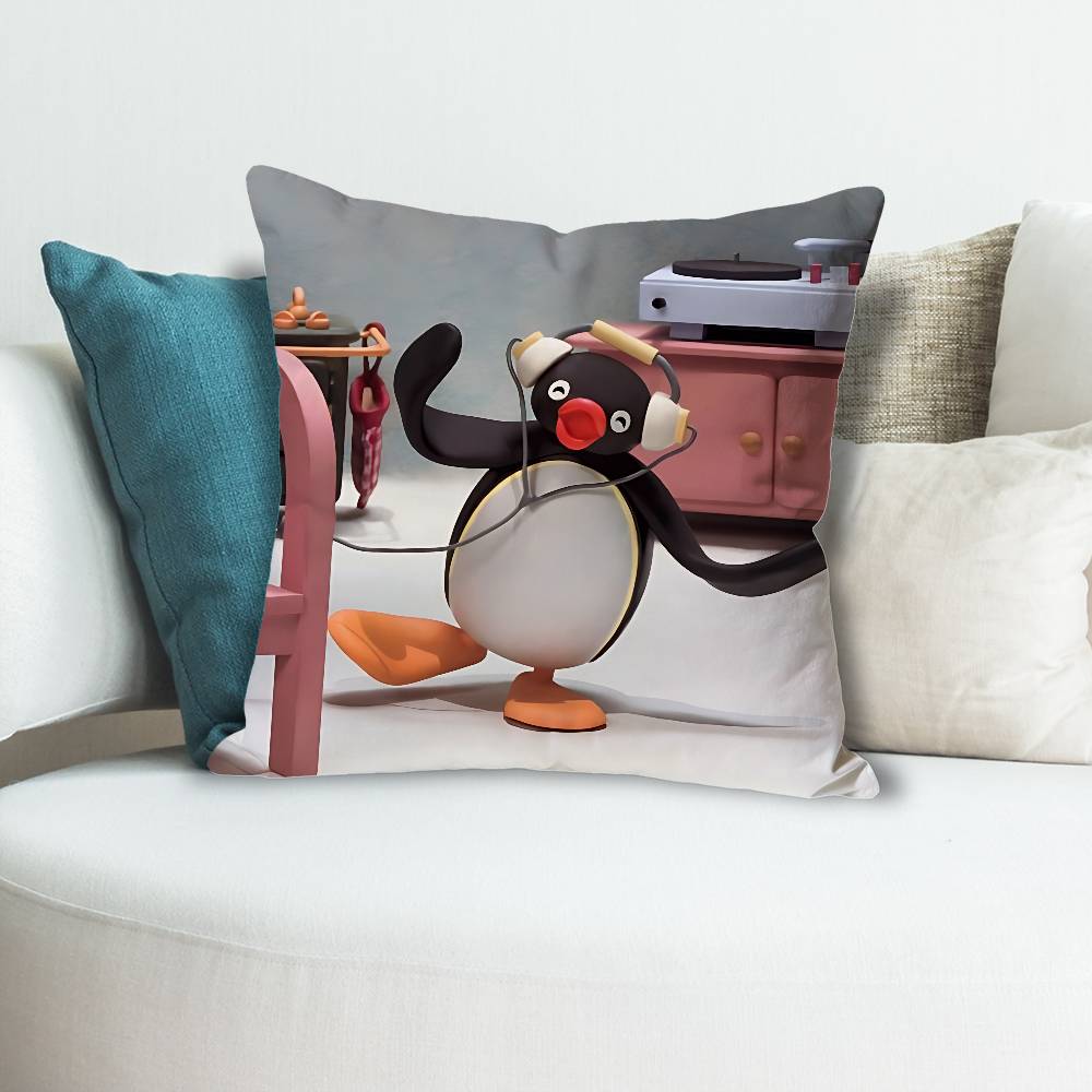 Penguin Cute PPingu Various Sizes Square Pillow Case For Car Home Bedchamber Decor Custom Valentine gift