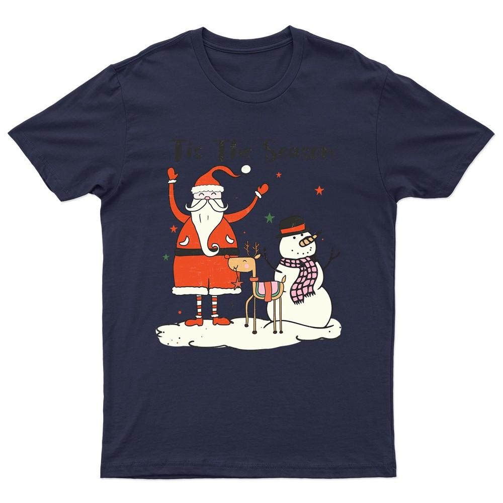 Tis The Season Santa TShirt Unisex Gift Retro Seasonal Funny Xmas Unisexs