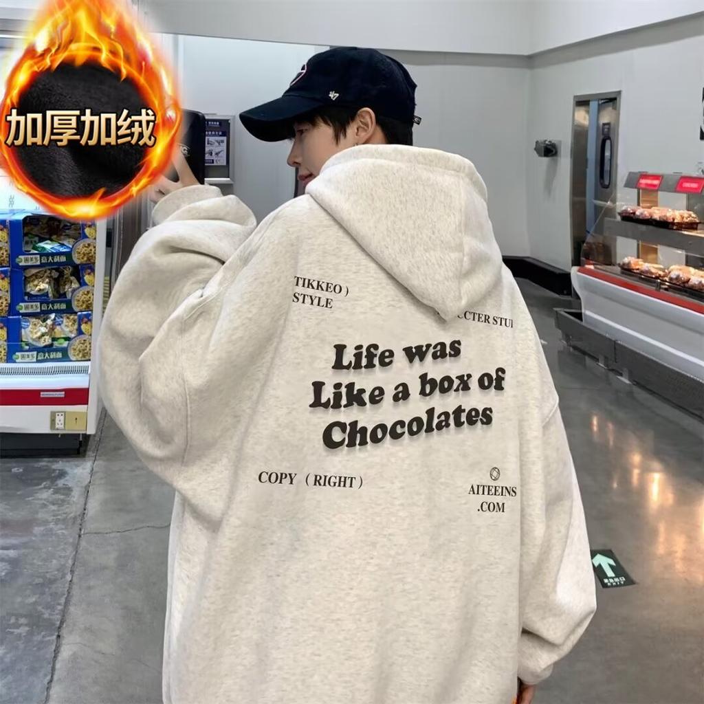 Retro-Pullover im Hong Kong-Stil für Herren, Frühling und Herbst, Kapuzenpullover für Herren, amerikanischer schwerer High Street-Ins-Mode-Marken-Baggy-Mantel