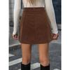 Fall Winter Women High Waist Corduroy Mini Skirt, Slim Fit A-line Pencil Bodycon Skirt