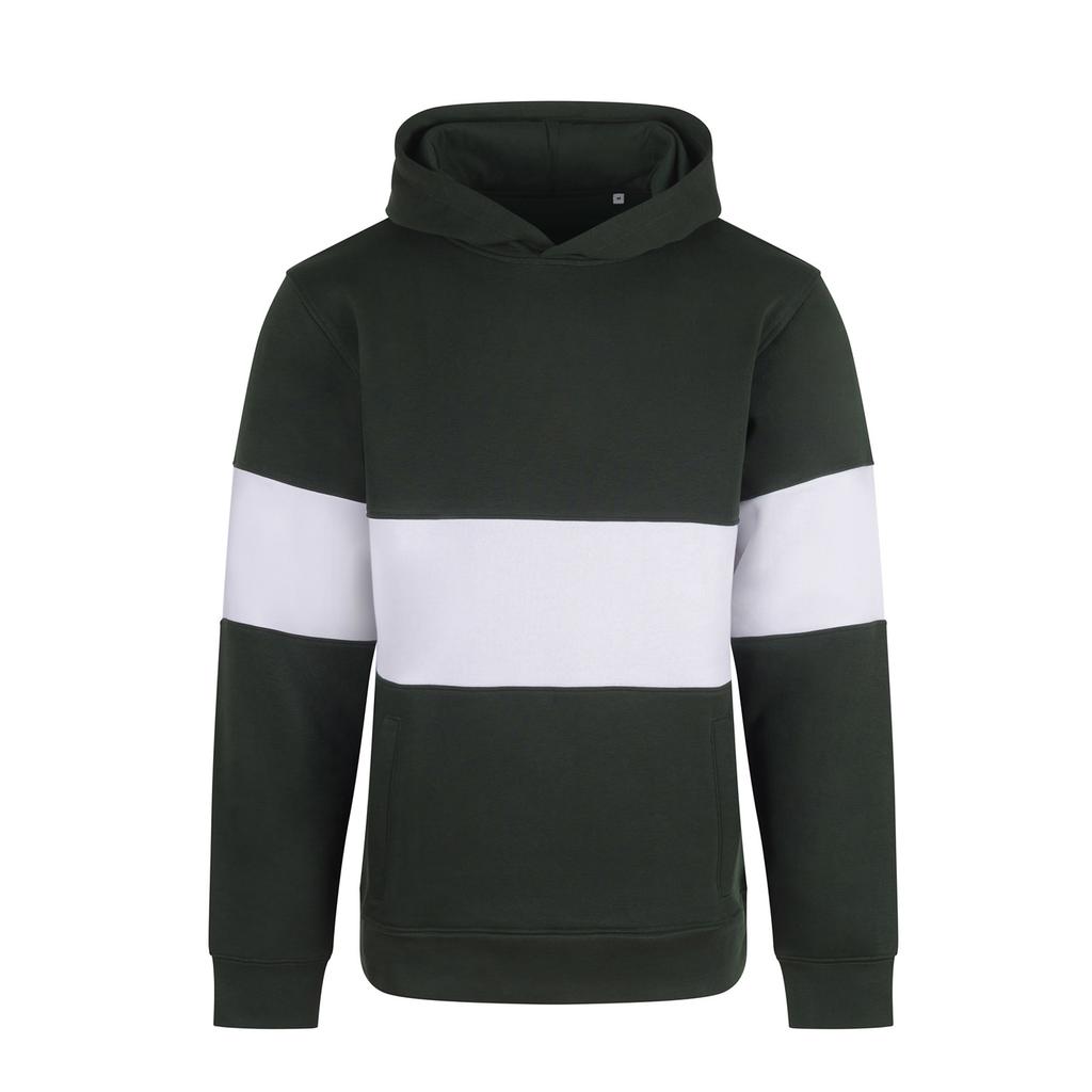 Front Row Mens Heavyweight Panelled Hoodie