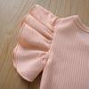 Europäischer & Amerikanischer Stil Spitze Ärmel Baby Mädchen Strampler - Säugling & Kleinkind Dreieck Druckknopf Schritt Krabbelanzug