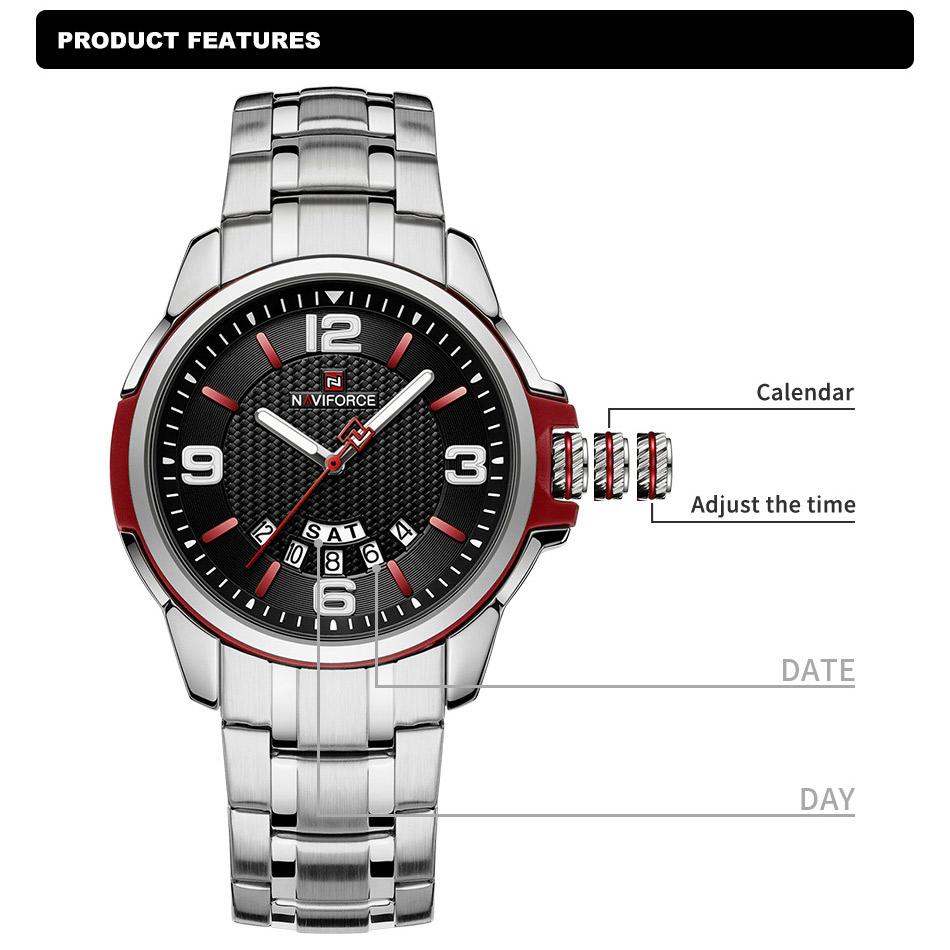 Men Wristwatch Top Brand Luxury Waterproof Watch Original Stainless Steel Sport Military Quartz Male Clock Gift