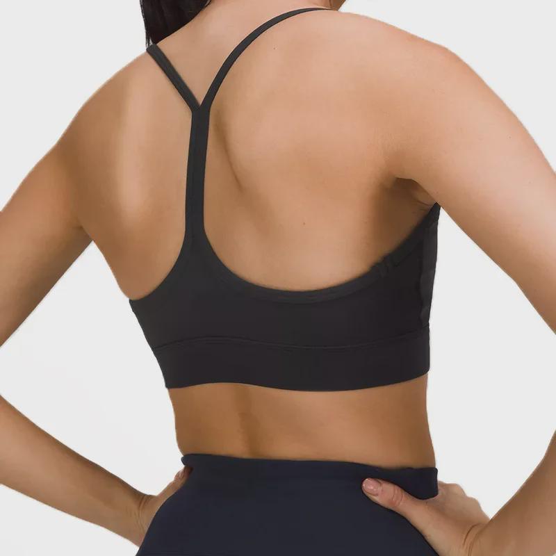 LULU Nude Y-Back Sport-BH – Reine Farbe, Westen-Stil für Outdoor-Fitness und Yoga