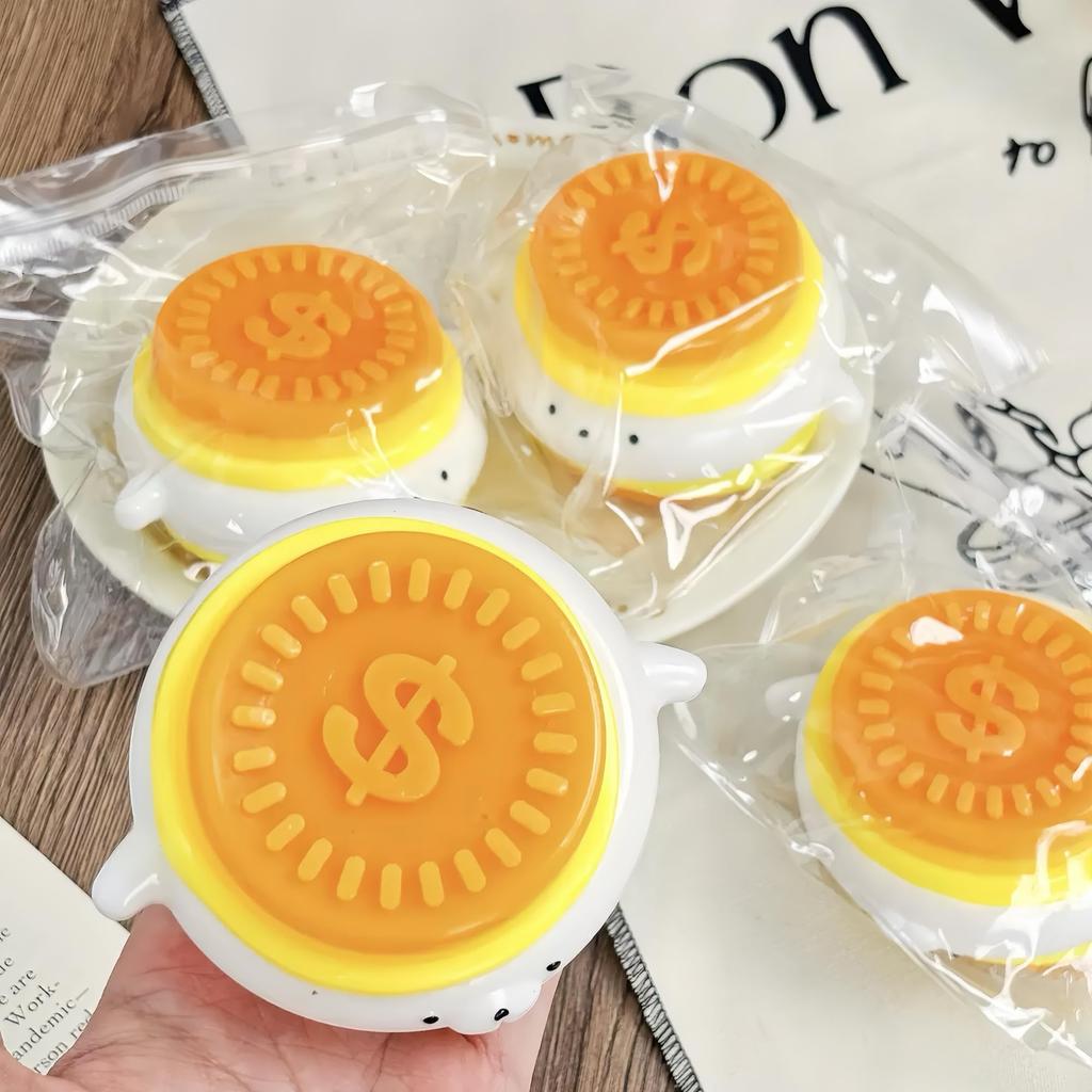 Squeeze Gold Coin Dog Pudding Toy Bouncy and Watery and Stress Relief Relaxing Squeeze Durable Suitable for Children and Gift - Resilient! [New