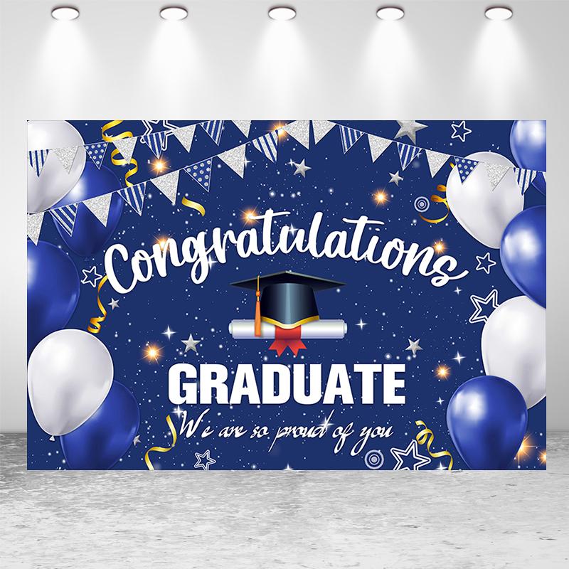 2025 Graduation Season Background Banner Bachelor's Cap Balloon Party Decorative Background Photography Background