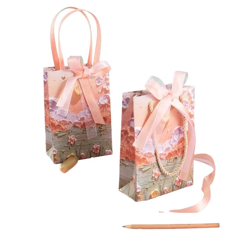 1 шт. сумка для покупок 3D сумка для хранения свадебный подарок сумка кремовая бумажная — фото 6