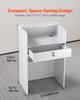 Reception Desk, 60 Cm Rectangular Front Counter Table, Modern Office Reception Desk with Drawer, Small Minimalist Retail Counter Table for Checkout,