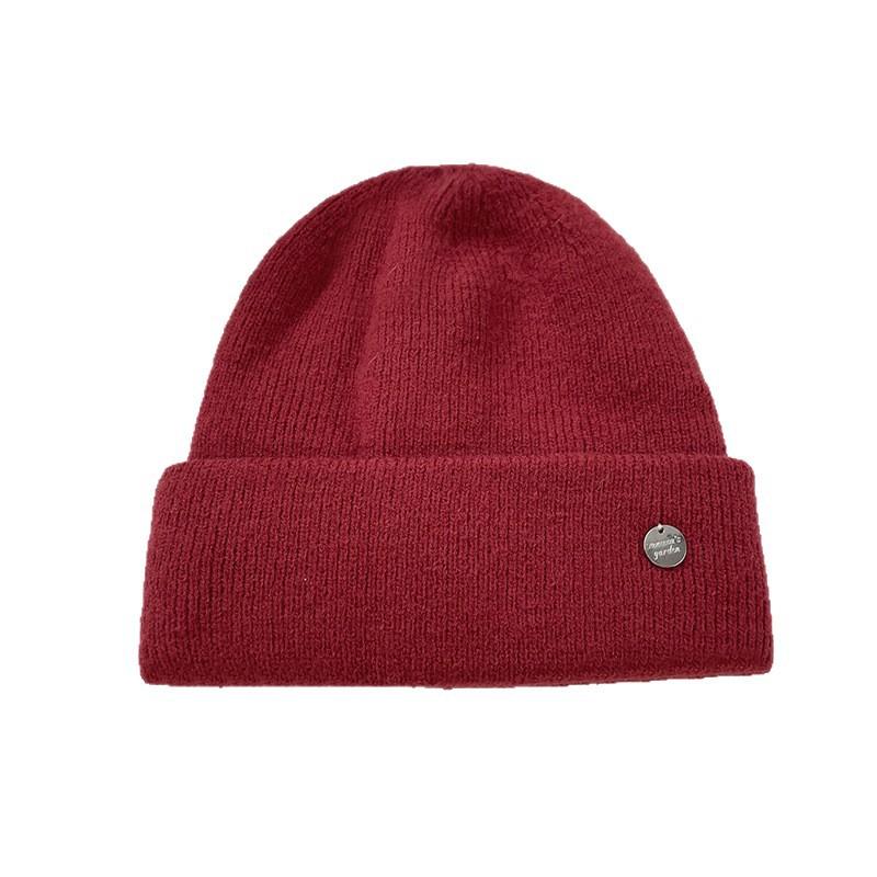 Sheep Wool Woolen Hat for Women Autumn and Winter Warm Ear Protection Pullover Hat Korean Style Simple Face Showing Small Knitted Hat for Men