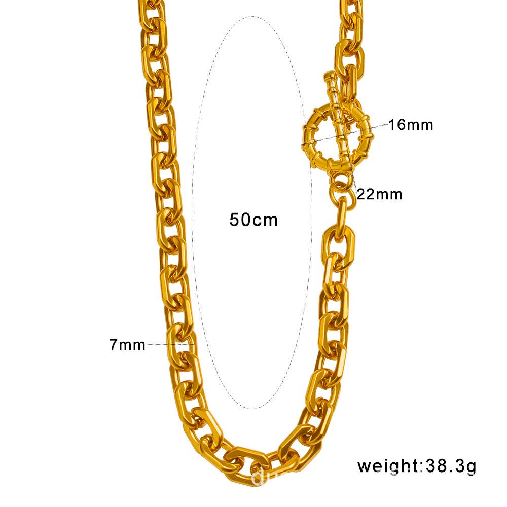 Meishiduo Trendy European & American 18K Gold Stainless Steel Necklace