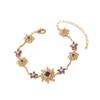 Sparkling Octagram Crystal Bracelet Adjustable Rhinestone Bangle Sunflower Bracelet  Wedding