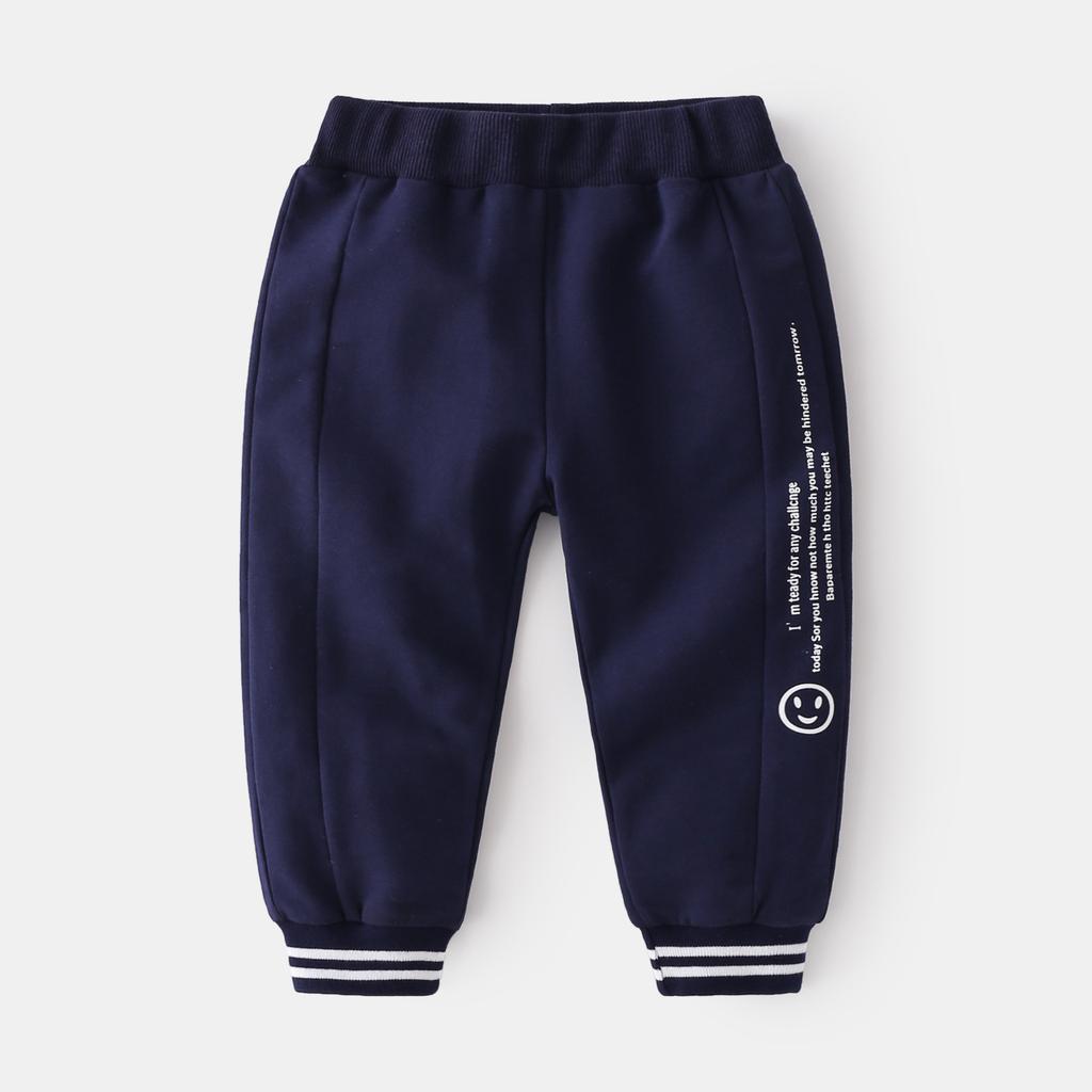 Spring New Boys' Sweatpants Korean Comfortable Slacks Trendy and Energetic English Smiley Pants