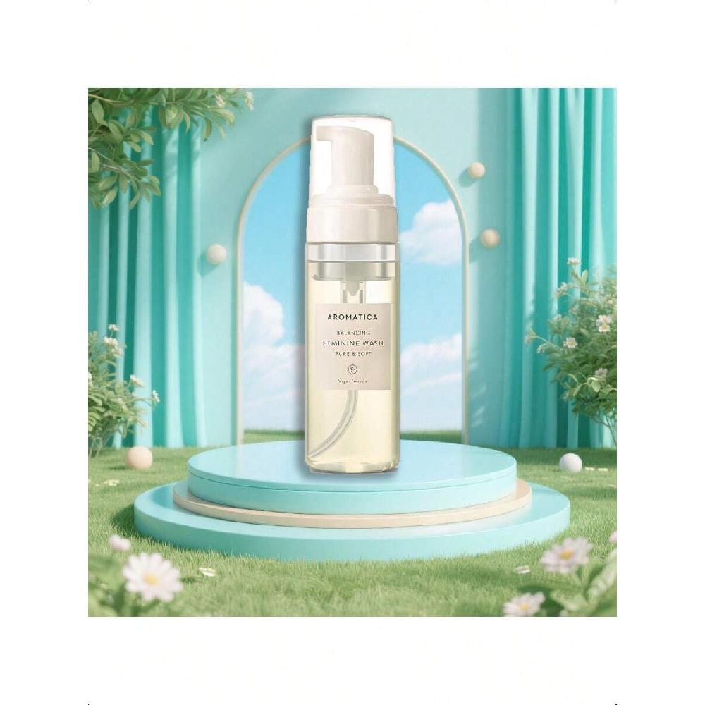 Aromatica Pure And Soft Feminine Foaming Wash 170ml | Vegan, PH-Balanced, Natural Ingredients, Unscented, No Irritation, For Sensitive Skin