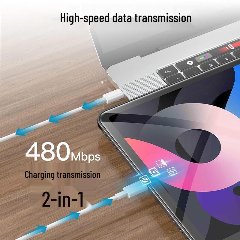 100W Fast Charging Double Type-C PD Data Cable, 5A C to C for Mobile Phones & Tablets