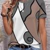 Summer Women's 3D Printed Crew Neck T-Shirt Fashion Versatile Breathable Trend Casual