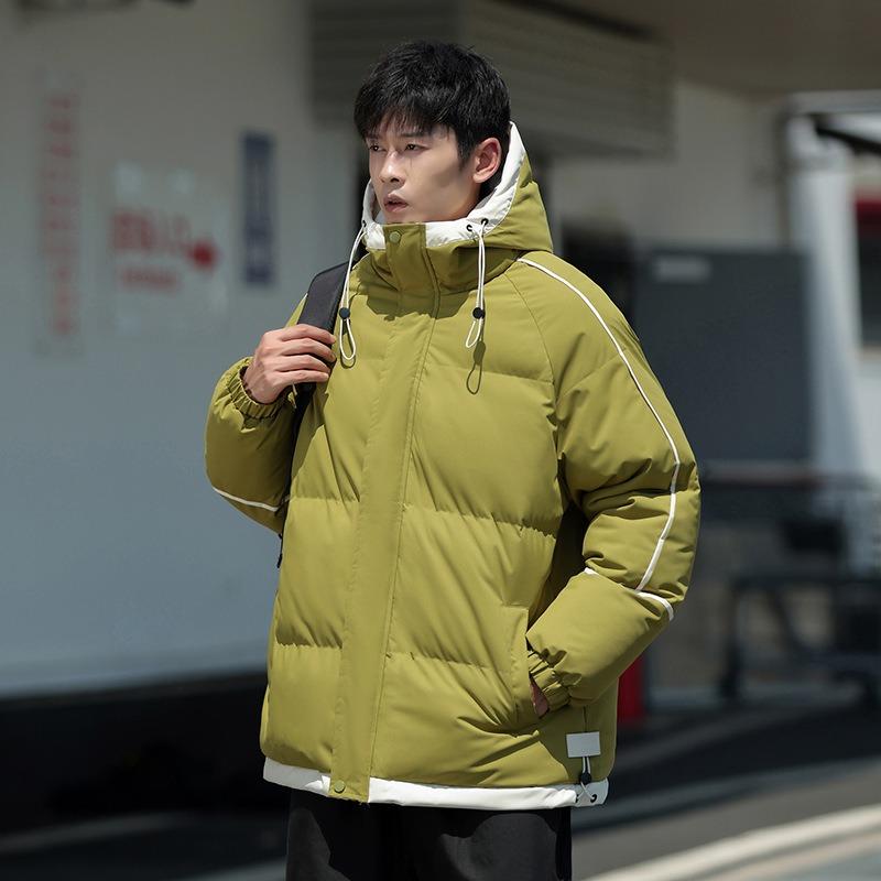 Down cotton-padded clothes Men's shoulder-sleeved hooded bread clothes Student hooded down cotton-padded clothes Trendy brand couple casual cotton