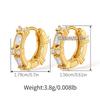 Luxury Style 18k Gold Plated Ear Buckles Zirconia Inlaid Daily Earrings