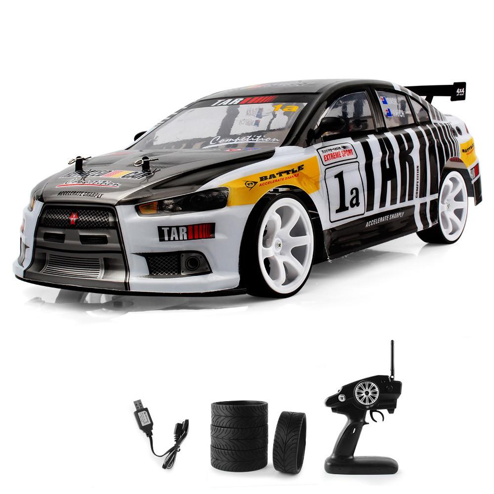 1:10 70km/h 2.4G RC Car 4WD Double Battery High Power LED Headlight Racing Truck