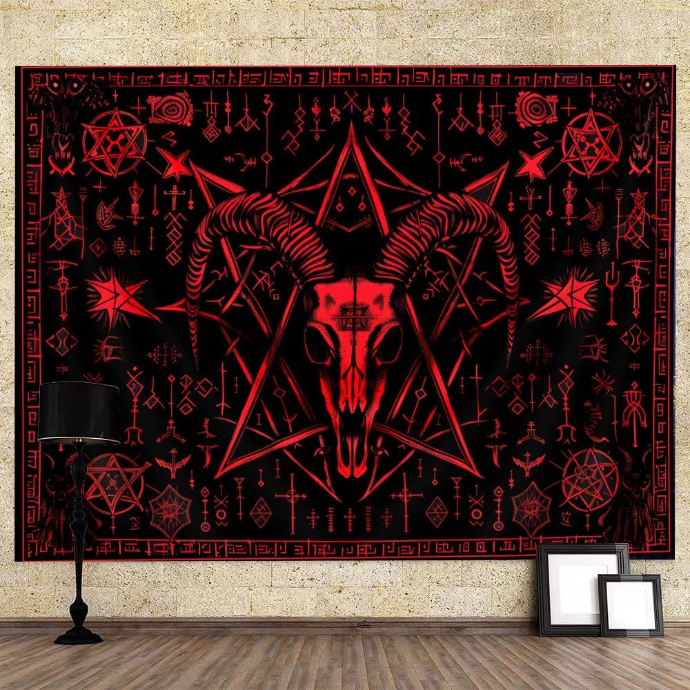 

Tapestry Gothic pentagram with goat s head in hjokiupta 75x100 чорний