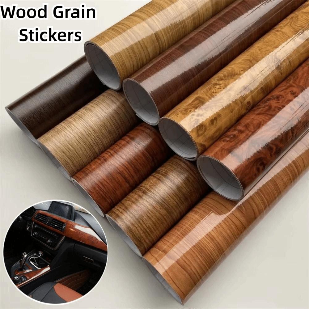 Bubble Free Wood Grain Decal Stickers Self Adhesive Car Internal Decorative Paper  Kitchen