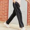 Li-Ning Side Stripe Casual Solid Knit Sports Long Pants Men Bottoms Black AKLS997-1