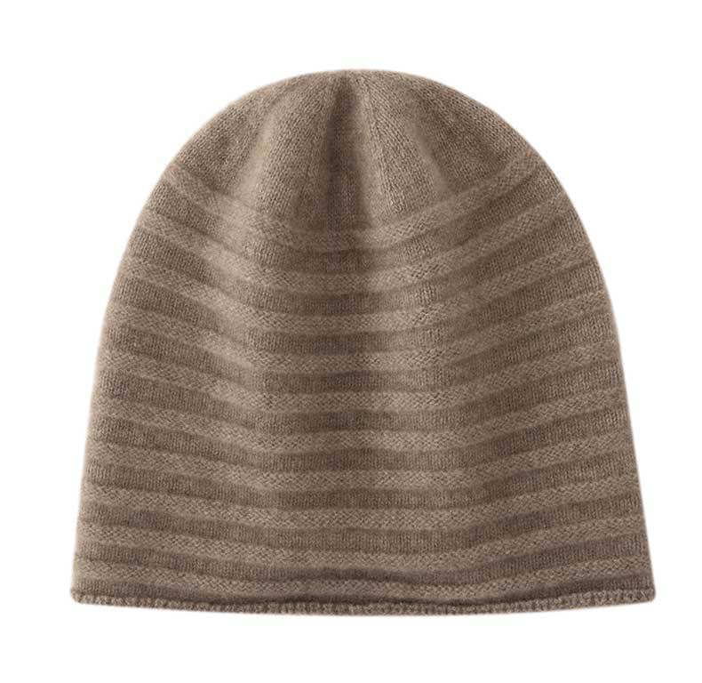 Cashmere Hat Autumn and Winter Pure Cashmere Knitted Hat Headgear Hat Men and Women Pile Cold Hat Beige