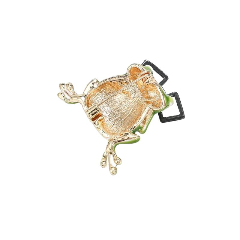 Cute Unique Glasses Frog Brooch For Women Men Personality All-Match Animal Pin Brooch  Party Jewelry Accessories Gift
