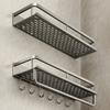 40cm Bathroom Storage Rack Wall Mounted Ventilated Draining Basket No Drill Organizer For Toiletries