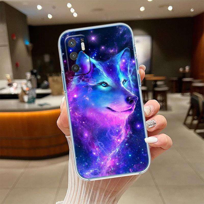 UP6 Animal Wolf Transparent Phone Case for Samsung Galaxy A04 A04S A14 A23 A34 A54 M23 M33 M52 M53 Galaxy M23