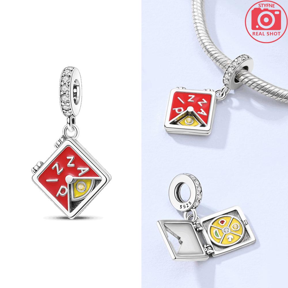 

Креативные красные подвески для пиццы, медные оригинальные бусины, подходят для оригинального браслета-шарма, бусины, ювелирные изделия, подарки для женщин